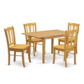 5-Piece Natural Oak Finish Solid Wood Top - Dining Room Set - Seats-4
