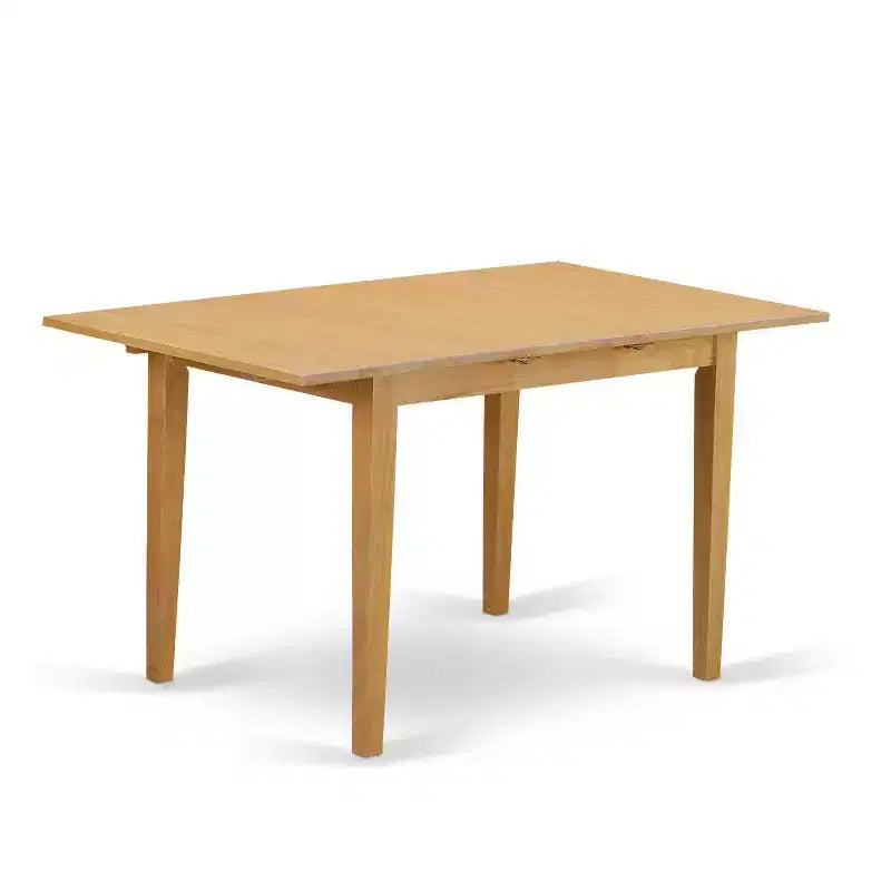 Ensemble de salle à manger 5 pièces en chêne naturel avec plateau en bois massif - 4 places