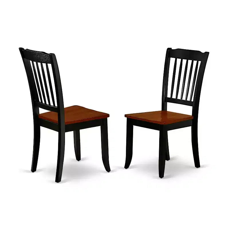 Ensemble Table de Cuisine Bohème - Salle à Manger 3 Pièces pour Petits Espaces - Table Ronde et 2 Chaises - 107 cm - Merisier Noir