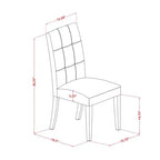 Ensemble de salle à manger 3 pièces HomeStock avec table ronde plateau bois massif finition blanc lin - 2 places