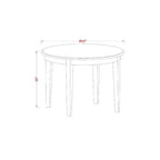 Ensemble de salle à manger 3 pièces HomeStock avec table ronde plateau bois massif finition blanc lin - 2 places