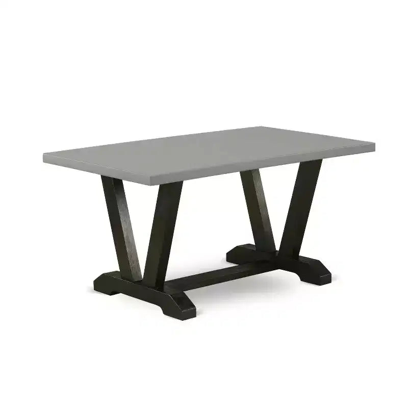 HomeStock Table à manger 6 pièces rectangulaire en bois massif finition chêne naturel avec 1 banc et 4 chaises rembourrées