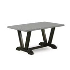 HomeStock Table à manger 6 pièces rectangulaire en bois massif finition chêne naturel avec 1 banc et 4 chaises rembourrées