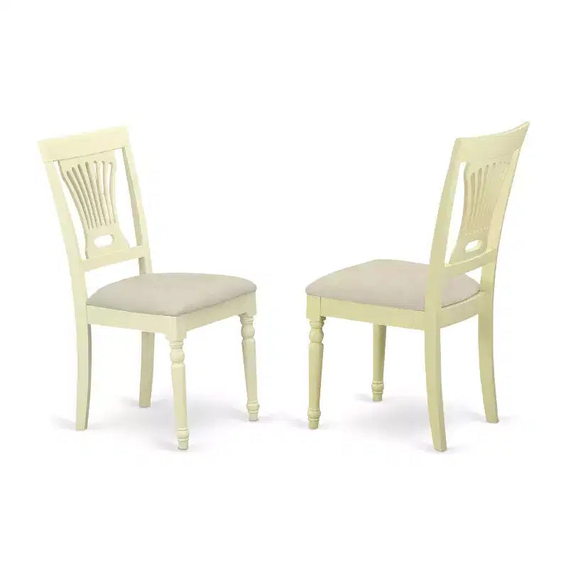Table à manger HomeStock 7 pièces avec plateau en bois massif finition cerisier et crème, et 6 chaises