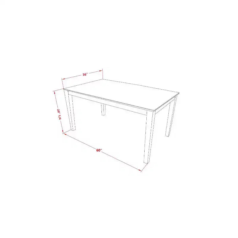 Ensemble de salle à manger 6 pièces Table et chaises Banc - Cuisine Fini Chêne 36x60 pouces