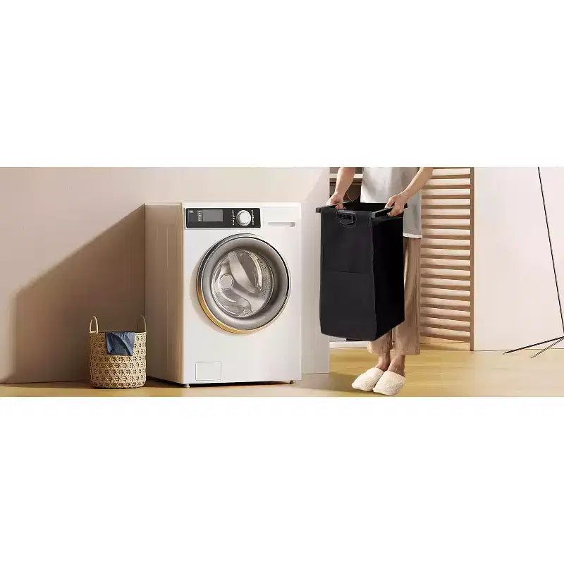 Panier à linge avec sacs amovibles coulissants, panier de rangement à cadre métallique avec étagère pour l'organisation du placard, de la salle de bain ou de la chambre à coucher