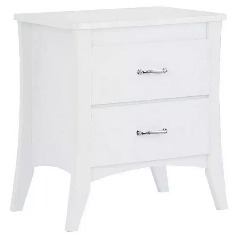 Table de chevet en bois à 2 tiroirs style Royal Hampton de Babb, blanc