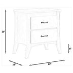Table de chevet en bois à 2 tiroirs style Royal Hampton de Babb, blanc