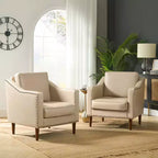 Fauteuil Bonita en cuir végétalien avec pieds en bois massifHULALA HOME