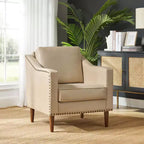 Fauteuil Bonita en cuir végétalien avec pieds en bois massifHULALA HOME