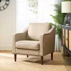 Fauteuil Bonita en cuir végétalien avec pieds en bois massifHULALA HOME