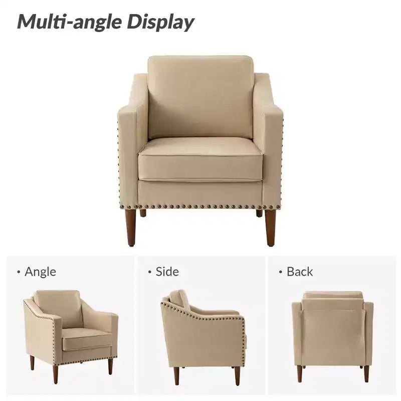 Fauteuil Bonita en cuir végétalien avec pieds en bois massifHULALA HOME