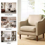 Fauteuil Bonita en cuir végétalien avec pieds en bois massifHULALA HOME