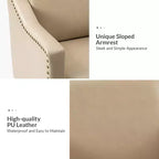 Fauteuil Bonita en cuir végétalien avec pieds en bois massifHULALA HOME