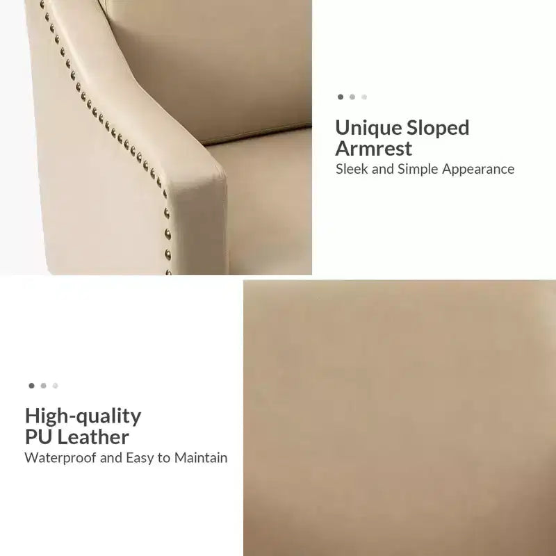 Fauteuil Bonita en cuir végétalien avec pieds en bois massifHULALA HOME