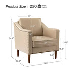 Fauteuil Bonita en cuir végétalien avec pieds en bois massifHULALA HOME