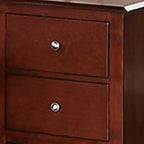 Table de chevet en bois Royal Hampton 25 po à 2 tiroirs avec poignées en métal, marron