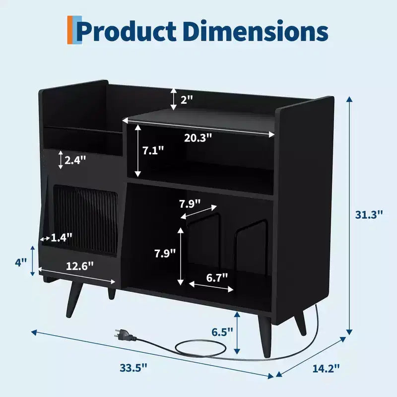Meuble de rangement pour tourne-disque, Meuble de rangement pour vinyles, Table pour tourne-disque