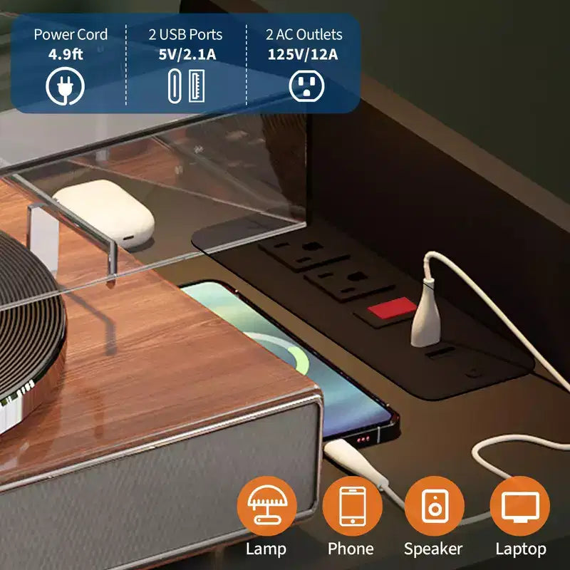 Meuble de rangement pour tourne-disque, Meuble de rangement pour vinyles, Table pour tourne-disque