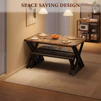 Ensemble de salle à manger style banc Table à manger en bois avec 2 bancs Ensemble table et chaises pour 4-6 personnes Convient aux cuisines et appartements