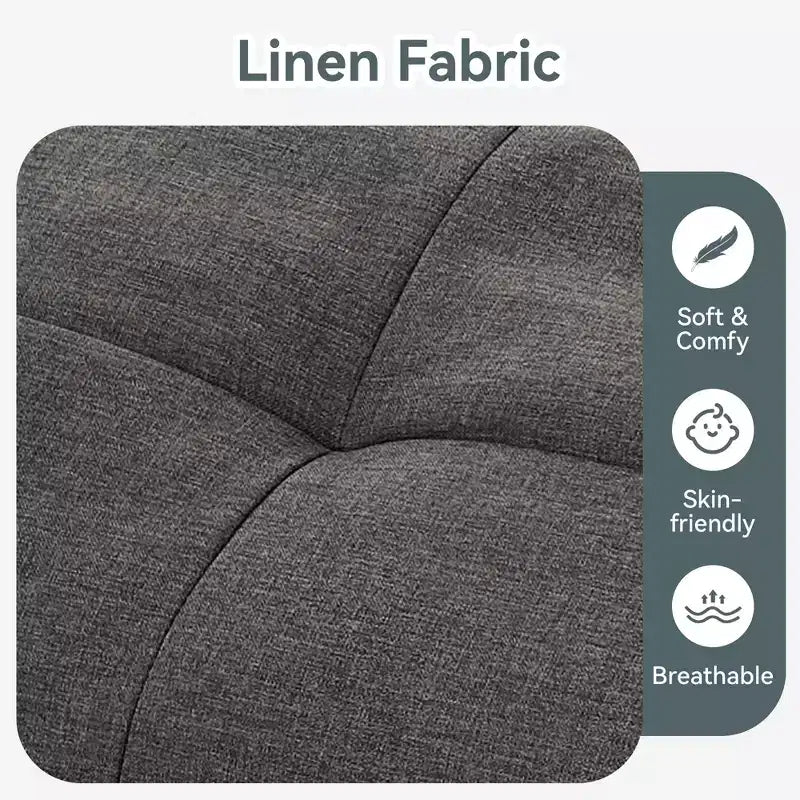 Dyonery 71 Canapé-lit futon convertible moderne, canapé-lit en lin avec coussins amovibles, dossier et accoudoirs réglables pour salon