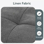 Dyonery 71 Canapé-lit futon convertible moderne, canapé-lit en lin avec coussins amovibles, dossier et accoudoirs réglables pour salon