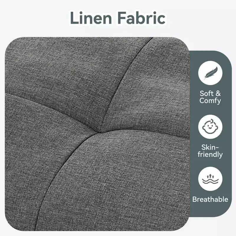Dyonery 71 Canapé-lit futon convertible moderne, canapé-lit en lin avec coussins amovibles, dossier et accoudoirs réglables pour salon