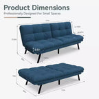 Dyonery 71 Canapé-lit futon convertible moderne, canapé-lit en lin avec coussins amovibles, dossier et accoudoirs réglables pour salon
