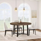 Table à manger ronde en métal style industriel J2, MDF, fer