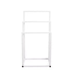 Porte-serviettes autoportant, support à serviettes à 3 niveaux pour couvertures, porte-serviettes industriel moderne en métal léger chromé pour serviettes de toilette