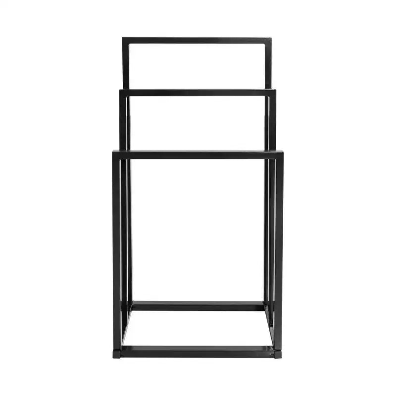 Porte-serviettes autoportant, support à serviettes à 3 niveaux pour couvertures, porte-serviettes industriel moderne en métal léger chromé pour serviettes de toilette