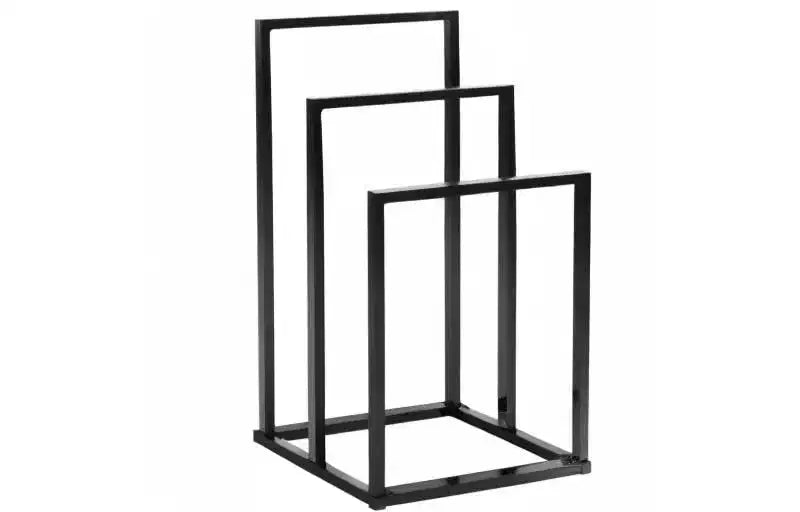 Porte-serviettes autoportant, support à serviettes à 3 niveaux pour couvertures, porte-serviettes industriel moderne en métal léger chromé pour serviettes de toilette