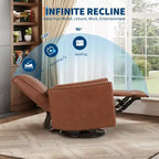 Fauteuil inclinable, pivotant et à bascule, inclinable manuel avec fonction de glisse, soutien lombaire et accoudoirs rembourrés, fauteuil à bascule confortable, pour salon, chambre à coucher