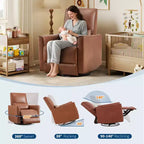 Fauteuil inclinable, pivotant et à bascule, inclinable manuel avec fonction de glisse, soutien lombaire et accoudoirs rembourrés, fauteuil à bascule confortable, pour salon, chambre à coucher