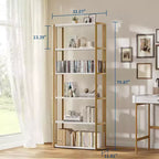 71 bibliothèques à 5 niveaux, étagères de rangement autoportantes hautes pour chambre, salon et bureau