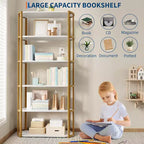 71 bibliothèques à 5 niveaux, étagères de rangement autoportantes hautes pour chambre, salon et bureau