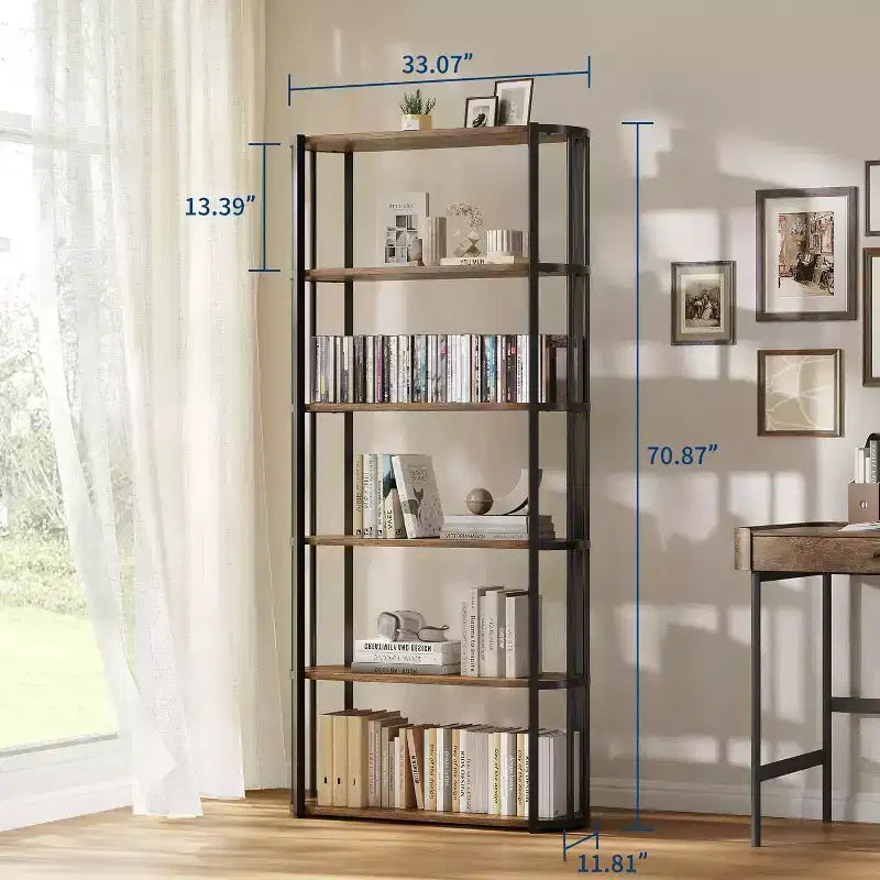 71 bibliothèques à 5 niveaux, étagères de rangement autoportantes hautes pour chambre, salon et bureau