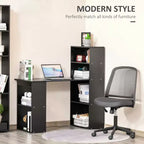 Bureau d'ordinateur avec étagères de rangement à 6 niveaux, poste de travail avec bibliothèque pour bureau à domicile