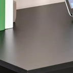 Bureau d'ordinateur avec étagères de rangement à 6 niveaux, poste de travail avec bibliothèque pour bureau à domicile