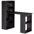 Computer Desk with 6-Tier Storage Shelves, Writing Desk Workstation with Bookshelf for Home Office