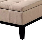 Ottoman Royal Hampton 36 pouces, couvercle à rangement divisé, revêtement touffeté beige, bois
