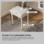 Furniliving Ensemble élégant coiffeuse et chaise, coiffeuse moderne avec rangement, bureau, port de charge