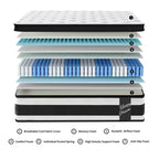 Matelas hybride Whisen 12 Twin XL avec mousse à mémoire de forme, housse respirante rafraîchissante, ressorts ensachés individuels