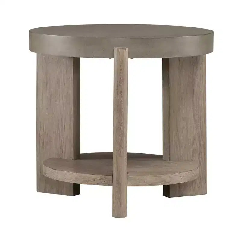 Liberty Furniture,Affinity Round End Table for Living Room, Concrete Tops
