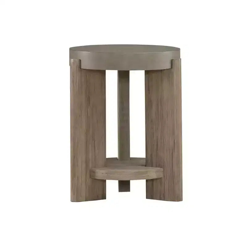 Liberty Furniture, Table d'appoint ronde Affinity pour le salon, plateaux en béton