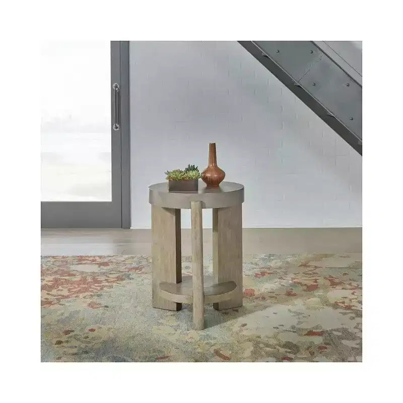 Liberty Furniture, Table d'appoint ronde Affinity pour le salon, plateaux en béton