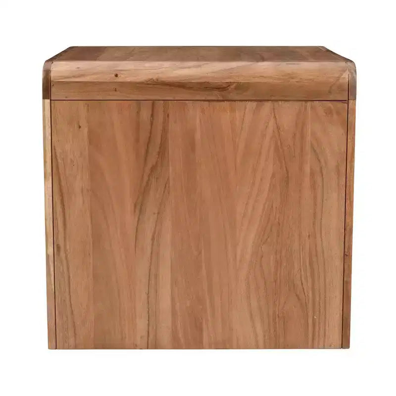 Jofran, Table d'appoint carrée incurvée style cascade en bois massif Jofran Brooklyn Mid-Century Modern