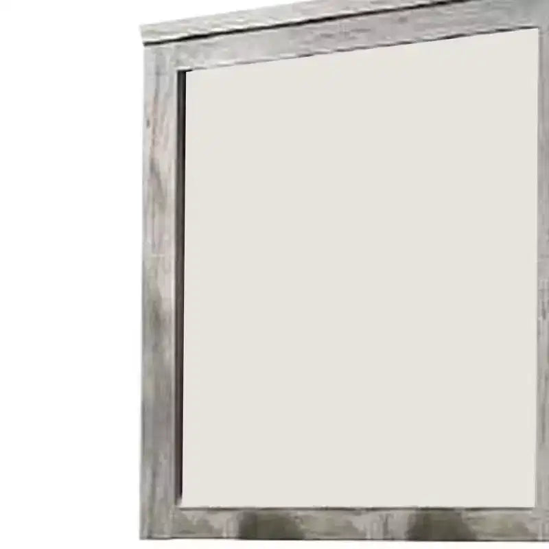 Miroir mural Royal Hampton avec cadre rectangulaire et détails moulés, gris