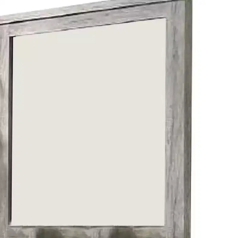 Miroir mural Royal Hampton avec cadre rectangulaire et détails moulés, gris