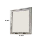 Miroir mural Royal Hampton avec cadre rectangulaire et détails moulés, gris
